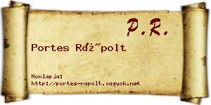 Portes Rápolt névjegykártya